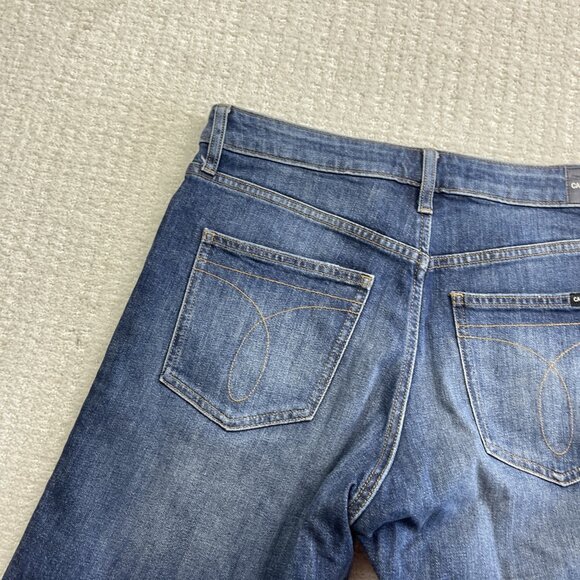 Y2K Calvin Klein Jeans W30 Straight Short Denim Shirts Distressed Medium Wash - Picture 13 of 14